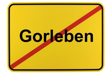 Illustration eines Ortsschildes der Gemeinde Gorleben in Niedersachsen