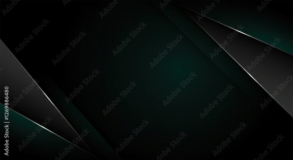 Poster background black and green dark are light with the gradient is the surface with templates metal text