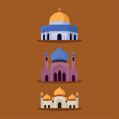 mubarak vector icon set with brown background