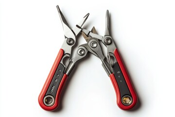 Mini pliers on a clean surface highlight their sleek design and dual functionality isolated on transparent background