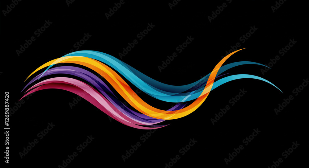 Poster abstract color wave design element