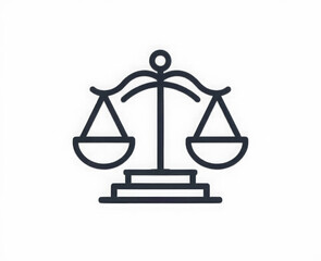 Justice scales line icon. Judgement scale sign. Legal law symbol. Quality design element. Editable stroke. Linear style justice scales icon. Vector 
