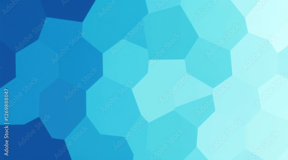 Aufkleber abstract polygonal pattern with a gradient of cool blue tones, creating a modern and soothing design