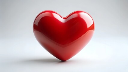 Obraz premium red heart on white background