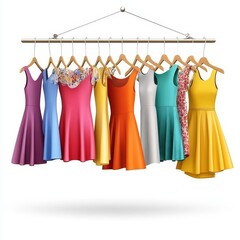 Colorful Assortment of Shirts Displayed on a Rack in a Well-Lit Space, Showcasing a Variety of Styles and Colors for Casual Wear