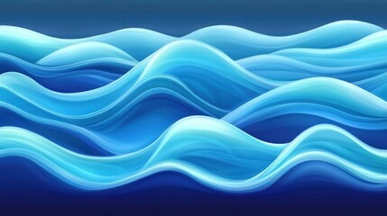 Fototapeta premium Abstract Blue Ocean Waves Rolling Pattern