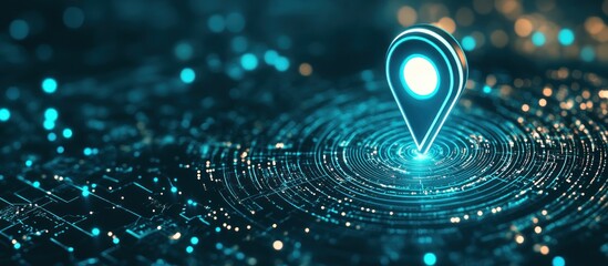 Digital Location Marker On Network Data Map