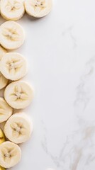 Sliced Bananas on Marble Background: A Vibrant and Healthy Food Photography