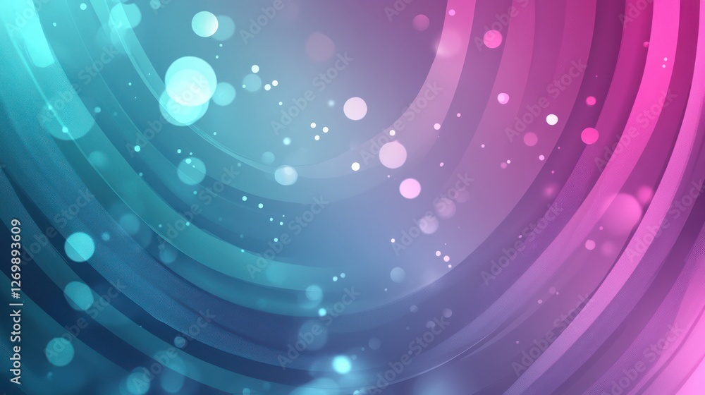 Poster abstract background with elegant gradient waves and bokeh lights effect
