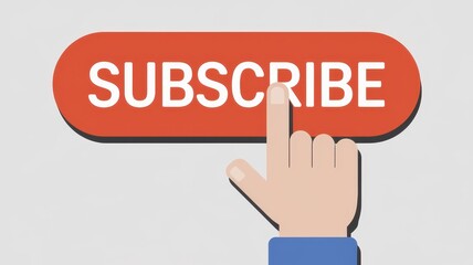 Hand clicks the red subscribe button on the interface