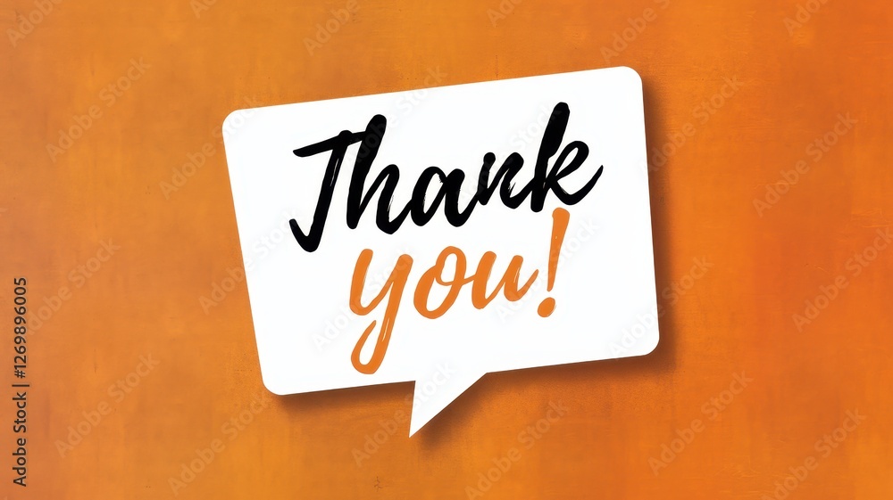 Poster message of gratitude displayed in a speech bubble