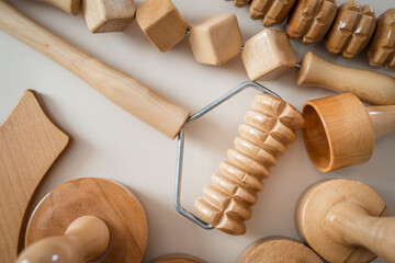 Wood massage maderotherapy madero therapy wooden rolling tools