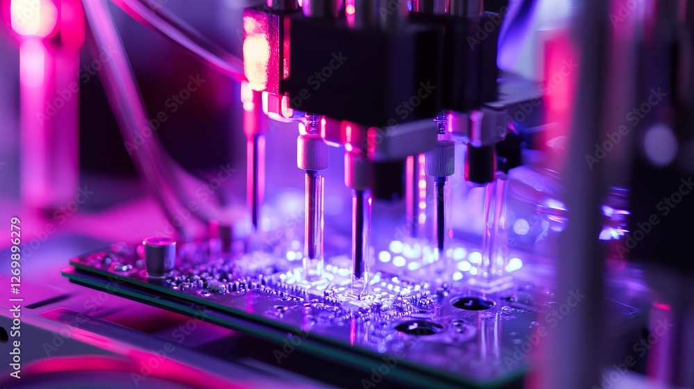 Poster advanced circuit board manufacturing process high tech precision automated electronic industry techn