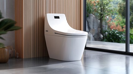 A smart bidet toilet with automatic cleaning and seat heating features.