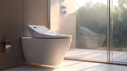 A smart bidet toilet with automatic cleaning and seat heating features.