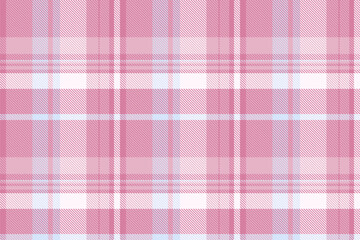Multicolor vector check pattern, chequered seamless plaid textile. Neat fabric tartan texture background in light and pink colors.