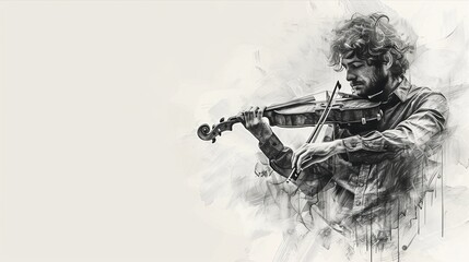 Fototapeta premium A passionate musician playing the violin, capturing the essence of art through music.