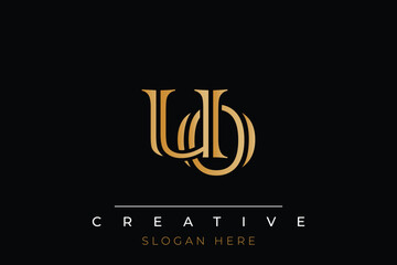 Sophisticated gold UO monogram logo on a sleek black background, ideal for branding, creative design, and luxurious themes.