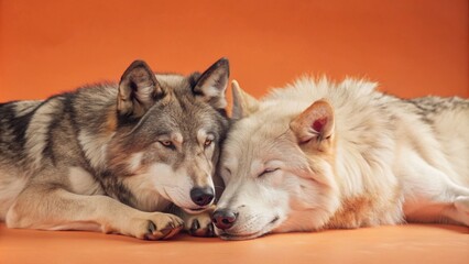 Fototapeta premium arctic wolf canis lupus
