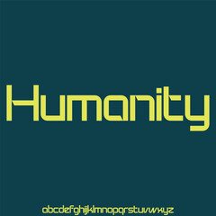 Modern humanist sans serif alphabet display font vector