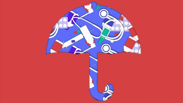 Concept of health insurance. Minimal modern seamless motion design. Abstract loop animation