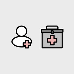 Pharmacy and medicine symbols - clean and modern medic symbol set.