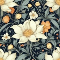 Vintage  Freesia Flower Wallpaper Design

