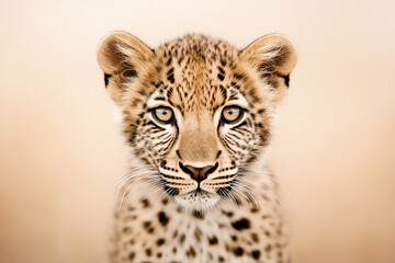 Fototapeta premium Close-up of a young leopard's face.