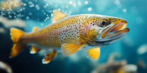 Fototapeta premium Close-up of a trout in water.