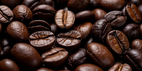 Makroaufnahme ger&ouml;steter Kaffeebohnen &ndash; Intensive Farben und detailreiche Struktur