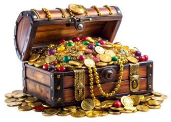 treasure chest with gold coins