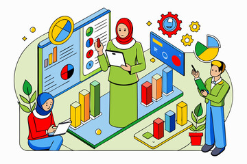 Arab professionals working on business innovation and market development