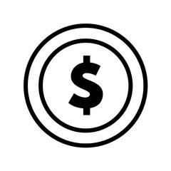 Dollar coin - vector icon