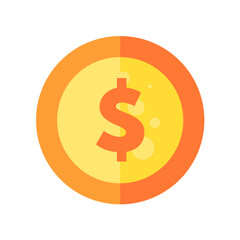 Dollar coin - vector icon