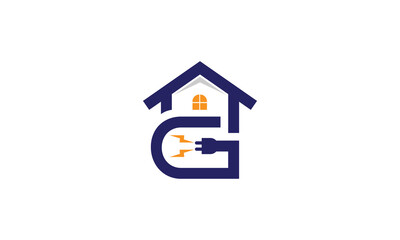 Letter G Electrical Home monogram logo design
