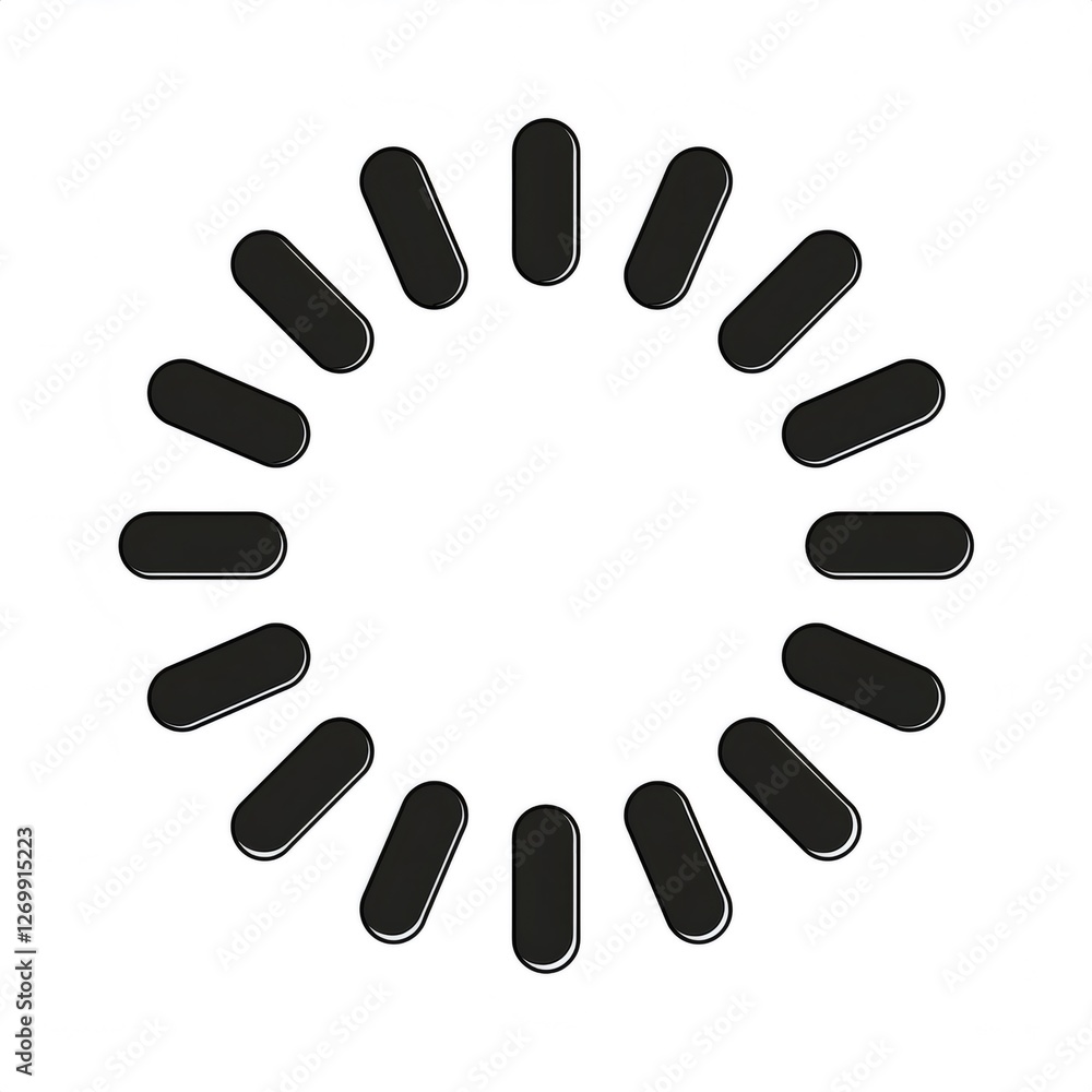 Poster circular loading symbol represents ongoing operation, buffering or data transfer