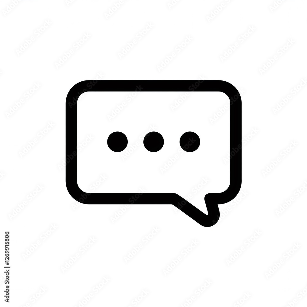Poster black and white speech bubble representing digital messaging and communication networks