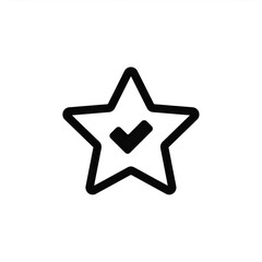 Obraz premium Black star icon displaying checked symbol, signaling approval or quality confirmation