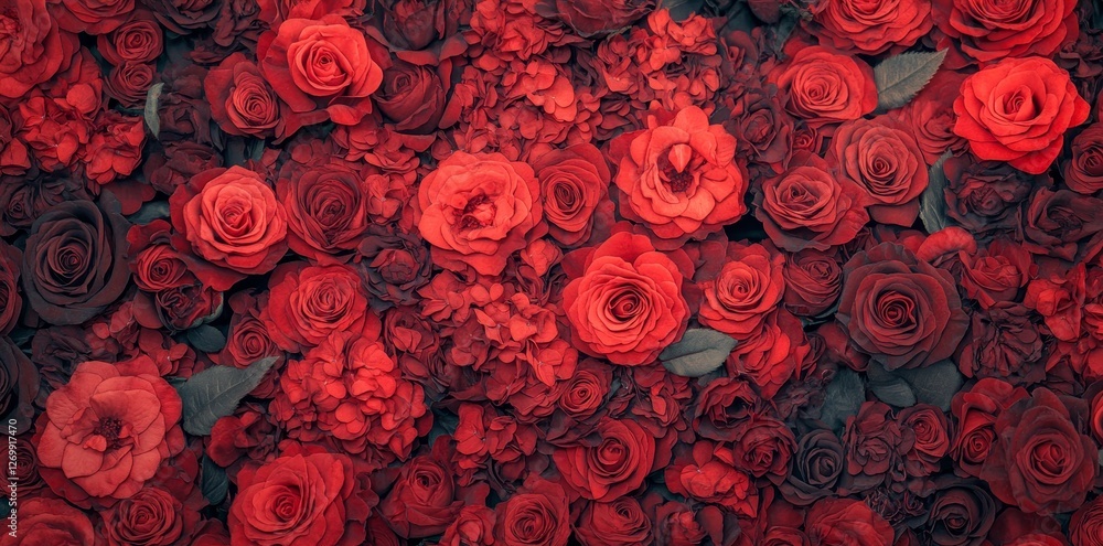 Poster a transparent background isolates red roses that form a border frame, complete with copy space, suit