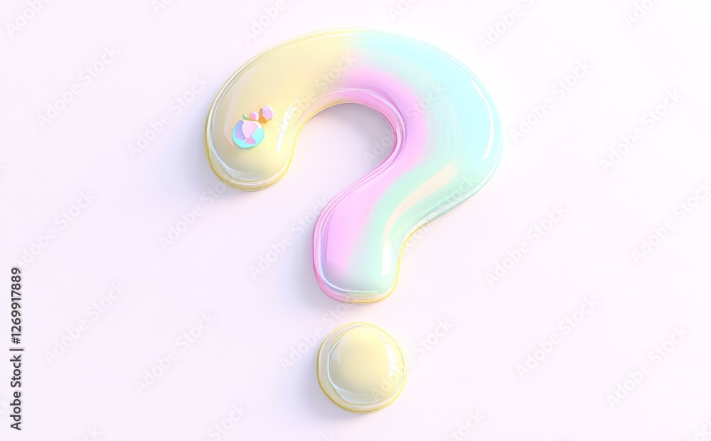 Poster a cartoon question mark represents a faq problem solution symbol and chat symbol in a 3d rendering