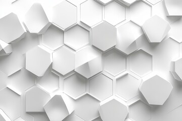 Fototapeta premium Abstract white background with a hexagonal pattern for a technology concept vector presentation design background. Copy space available