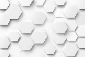 Fototapeta premium Abstract white background with a hexagonal pattern for a technology concept vector presentation design background. Copy space available