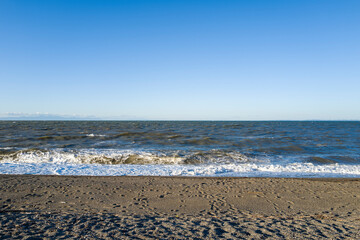 The beach in Ise in Asia, Japan, Kansai, Ise, in summer, on a sunny day.