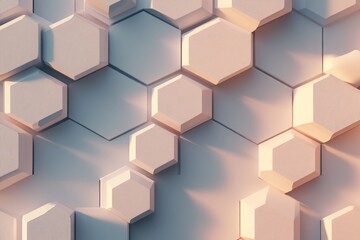 Abstract white background with a hexagonal pattern for a technology concept vector presentation design background. Copy space available