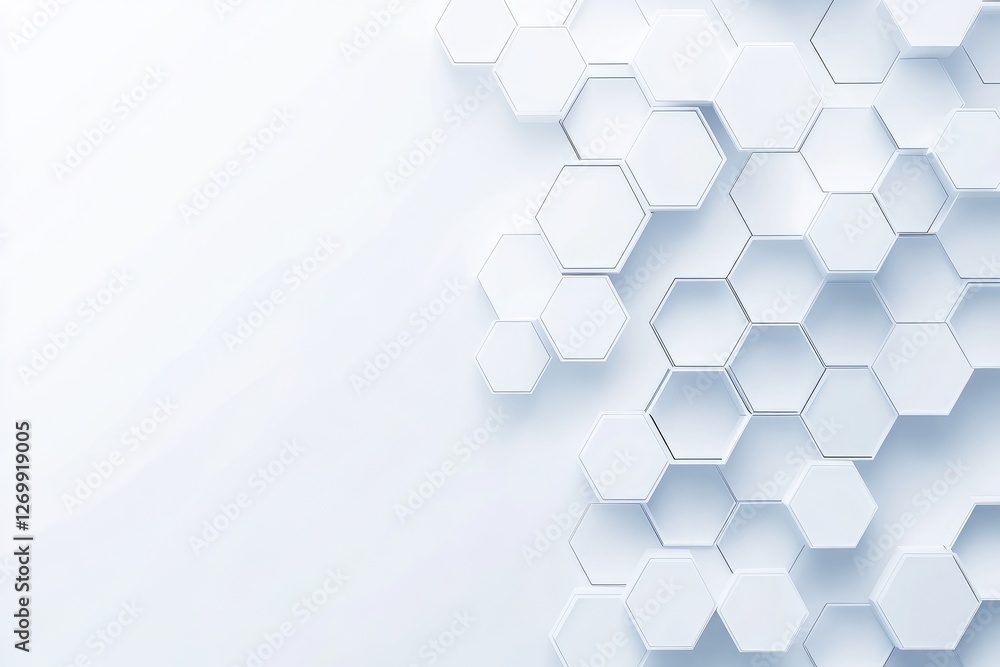 Poster abstract white background with a hexagonal pattern for a technology concept vector presentation desi