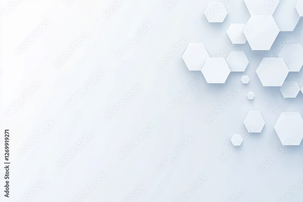 Poster abstract white background with a hexagonal pattern for a technology concept vector presentation desi
