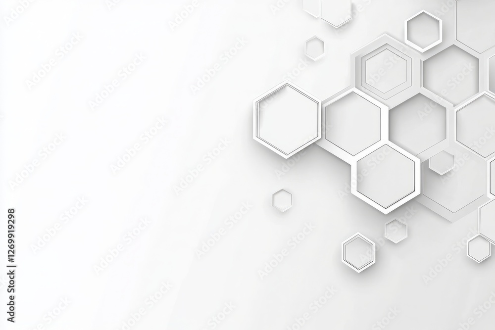 Poster abstract white background with a hexagonal pattern for a technology concept vector presentation desi