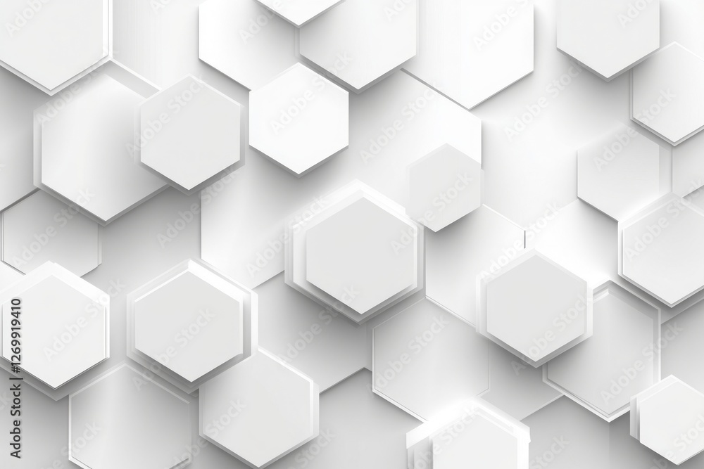 Poster abstract white background with a hexagonal pattern for a technology concept vector presentation desi