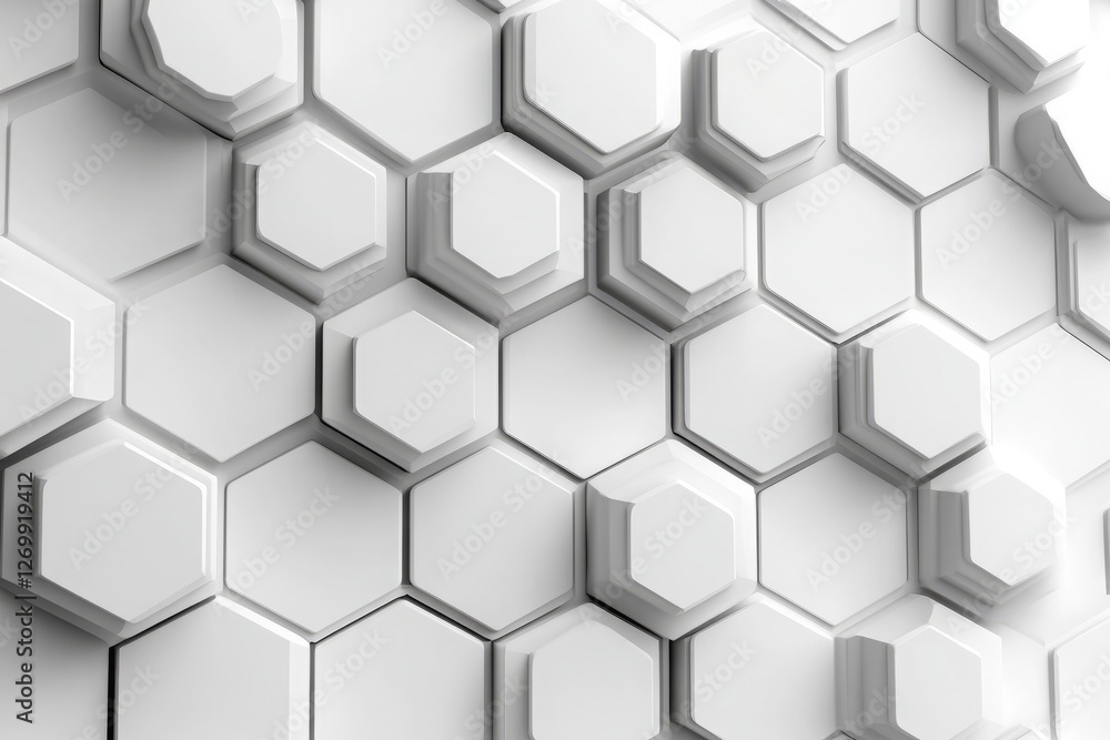 Aufkleber abstract white background with a hexagonal pattern for a technology concept vector presentation desi