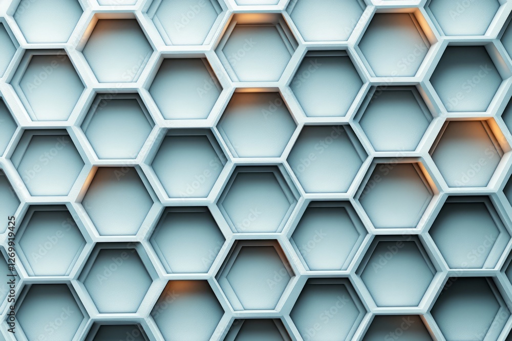 Poster abstract white background with a hexagonal pattern for a technology concept vector presentation desi